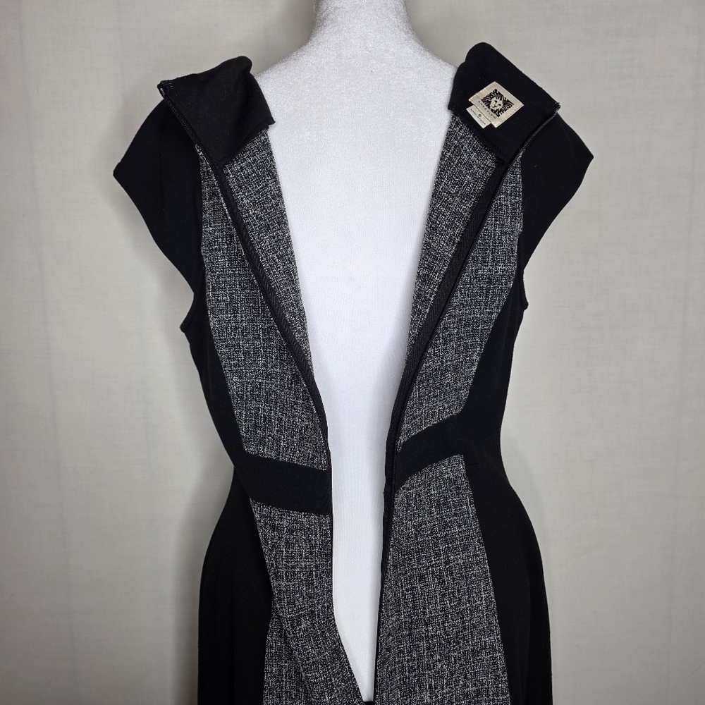 Anne Klein Womens Black Gray Tweed Dress Knee Length Business Casual Size 6 - Picture 5 of 7